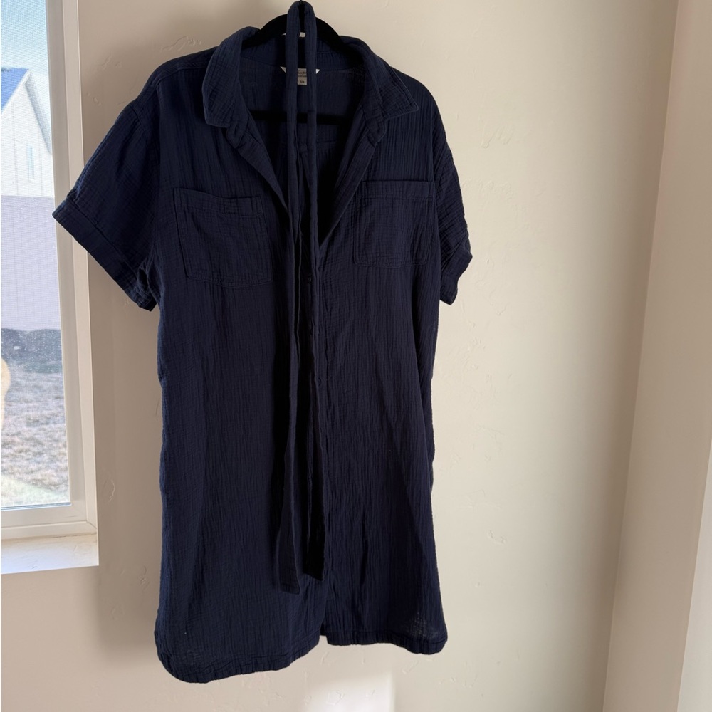 Weatherproof Dark Blue Casual Button Down Shirt
